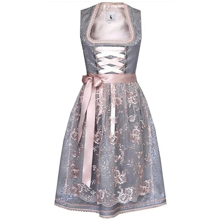 Women’s dirndls with lace trim and waist belt - J&B; - 2 - London-stylehouse.com