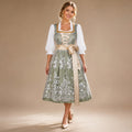 Women’s Dirndl – Elegant floral pattern with lacing and waist belt - J&B; - 4 - London-stylehouse.com