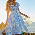 Women’s dirndls with lace sleeves and a floral design - J&B; - 1 - London-stylehouse.com