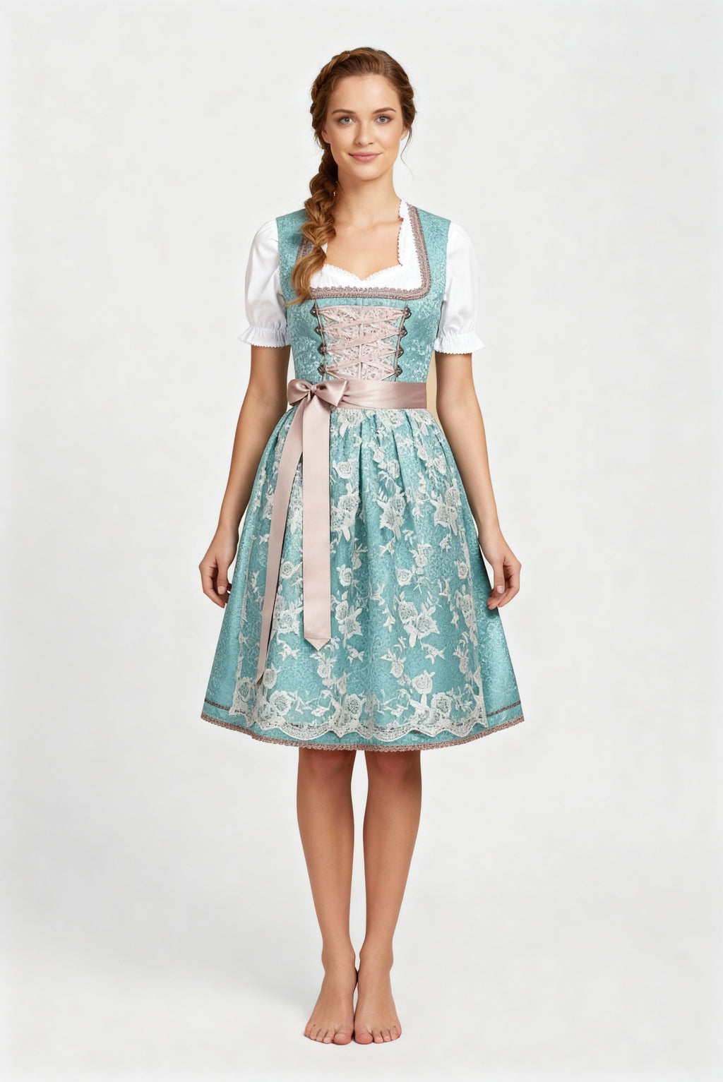 Women’s dirndls in a classic cut with a sweetheart neckline and elegant embroidery - J&B; - 1 - London-stylehouse.com