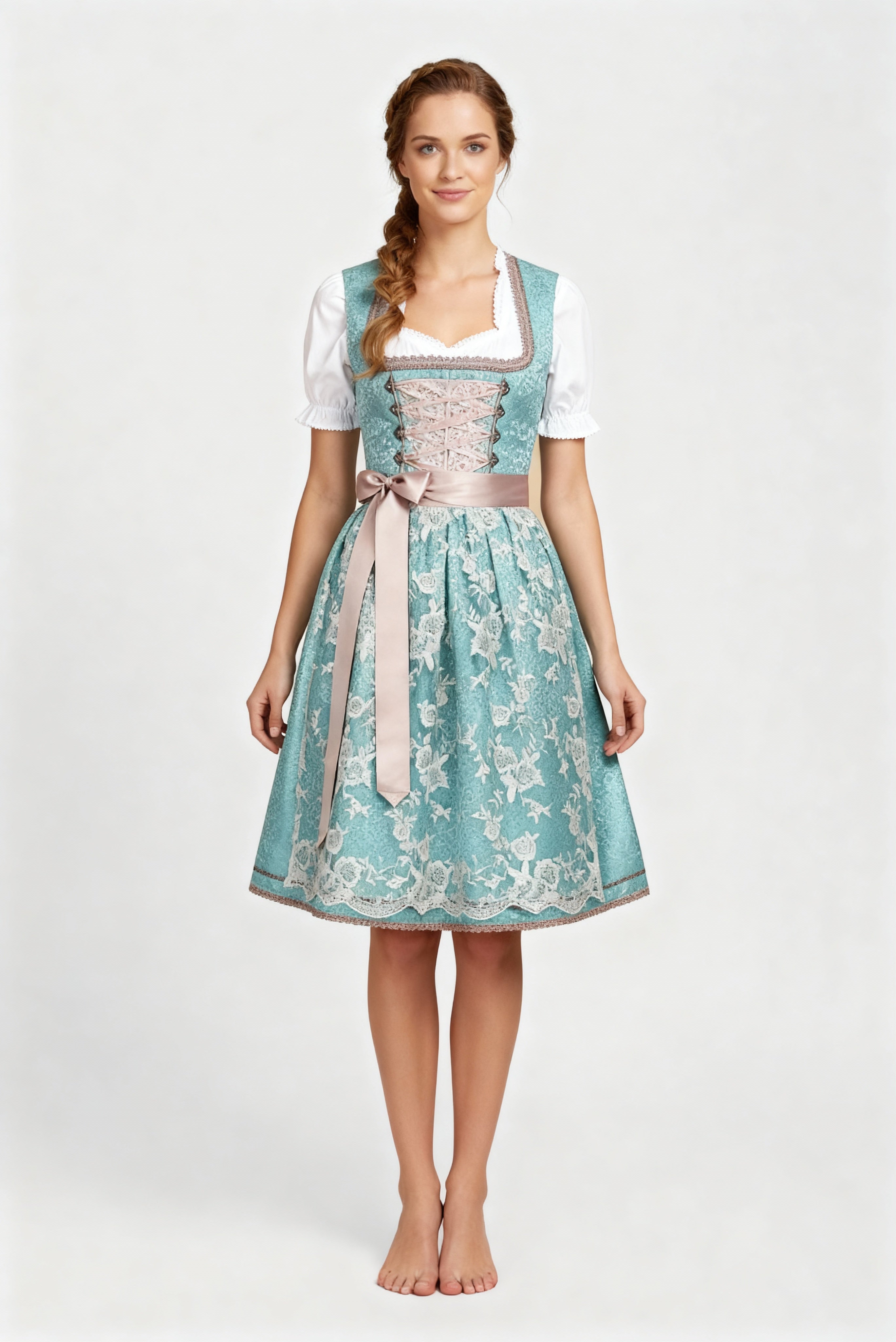 Women’s dirndls in a classic cut with a sweetheart neckline and elegant embroidery - J&B; - 1 - London-stylehouse.com