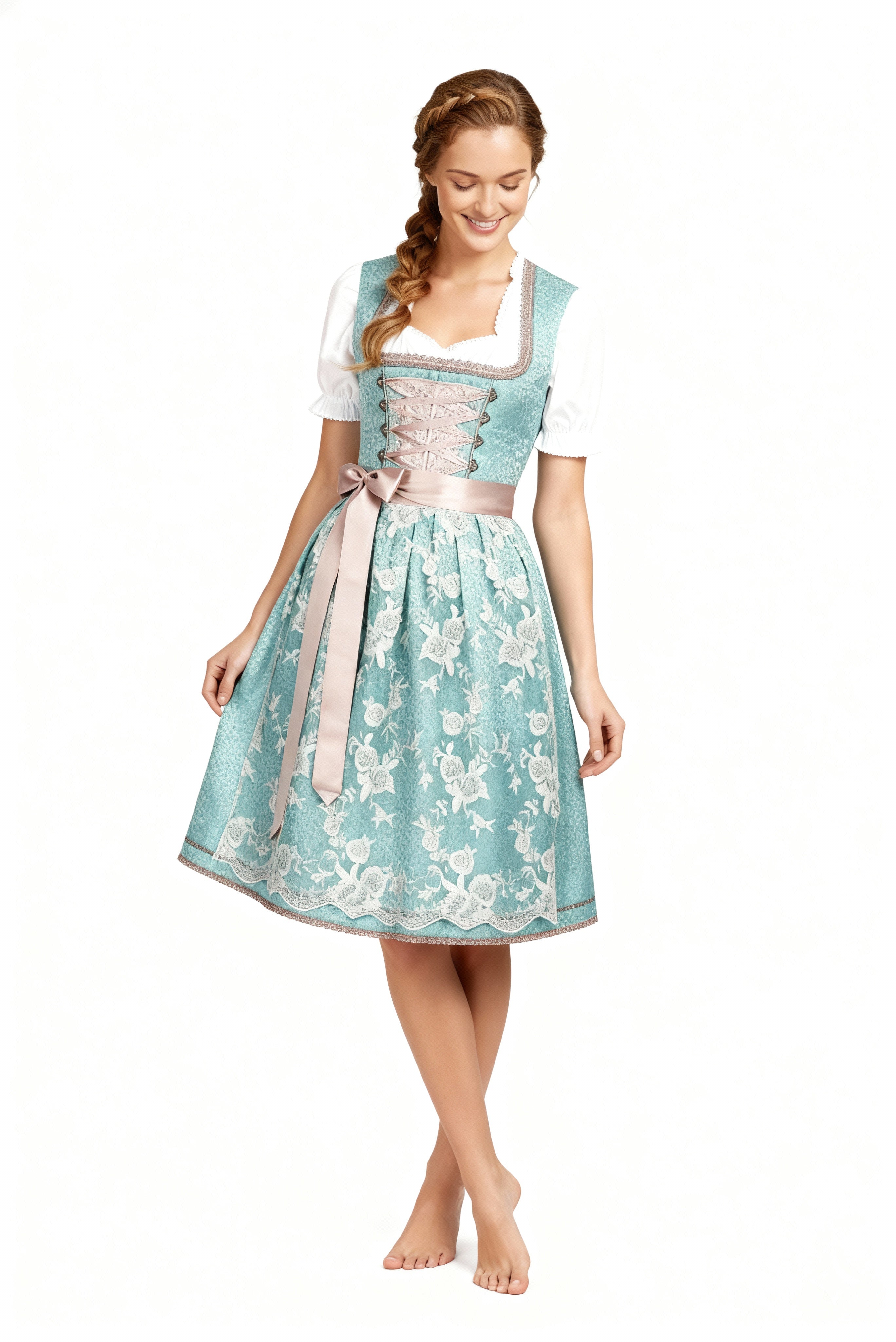 Women’s dirndls in a classic cut with a sweetheart neckline and elegant embroidery - J&B; - 2 - London-stylehouse.com