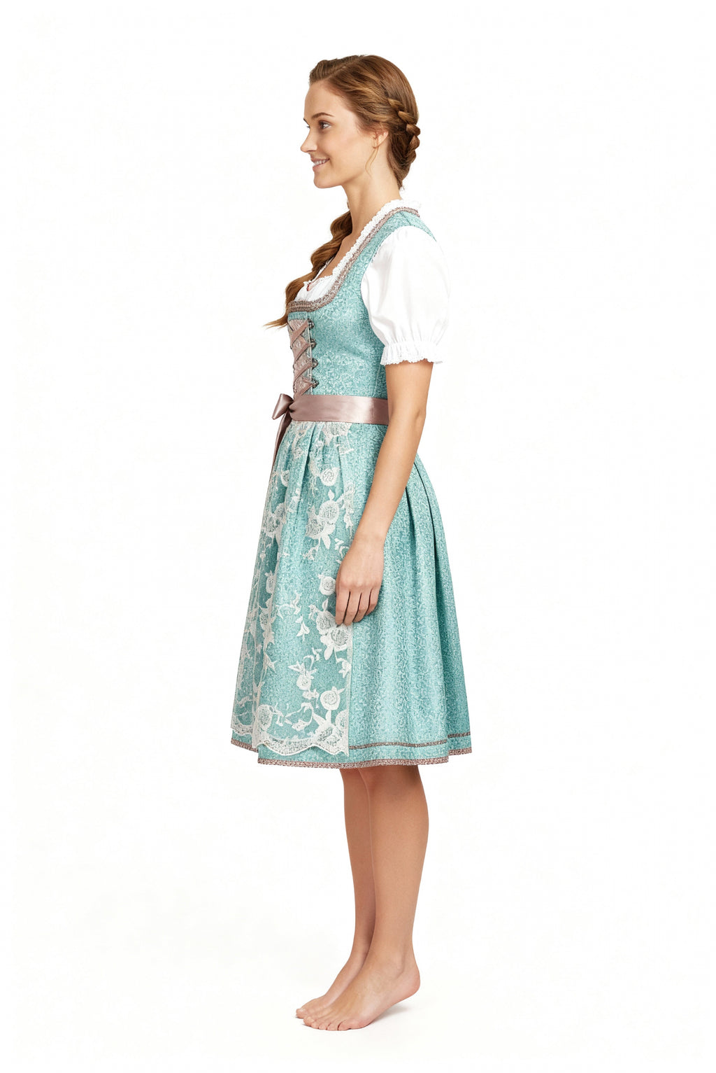 Women’s dirndls in a classic cut with a sweetheart neckline and elegant embroidery - J&B; - 3 - London-stylehouse.com