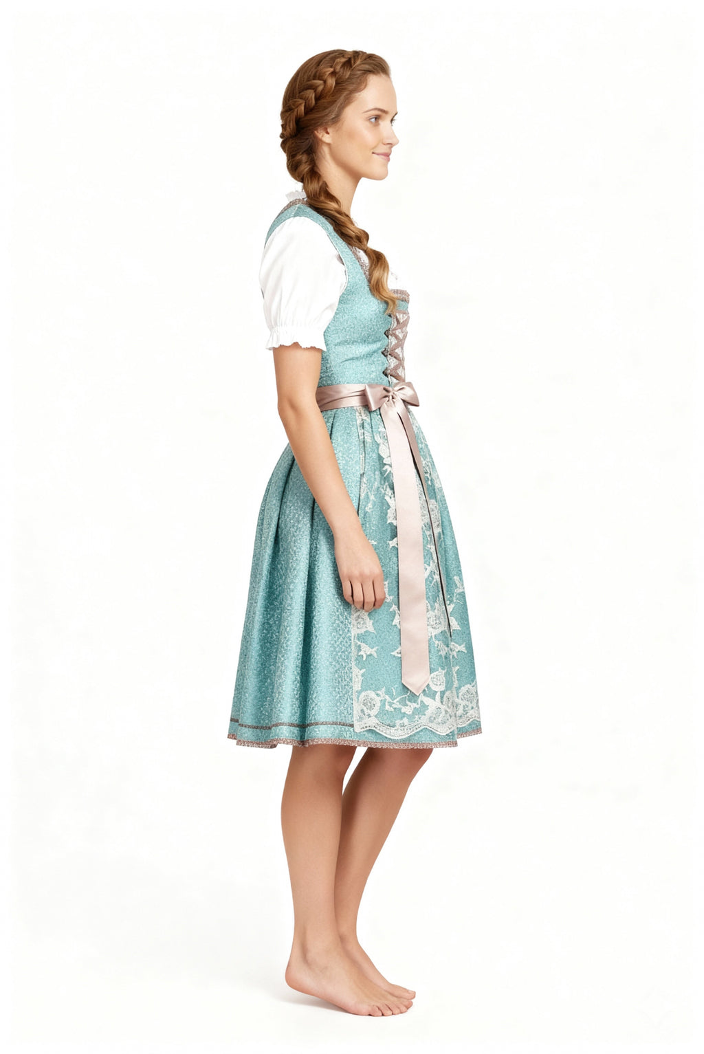 Women’s dirndls in a classic cut with a sweetheart neckline and elegant embroidery - J&B; - 5 - London-stylehouse.com