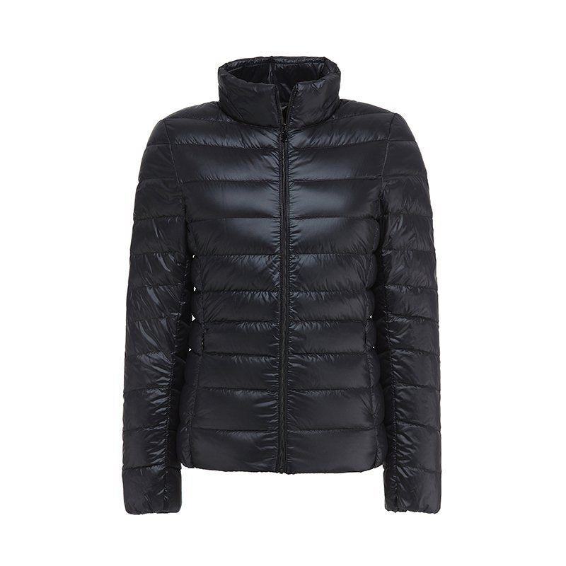 Lightweight women’s down jacket with a quilted pattern and a fitted cut - J&B; - 5 - London-stylehouse.com