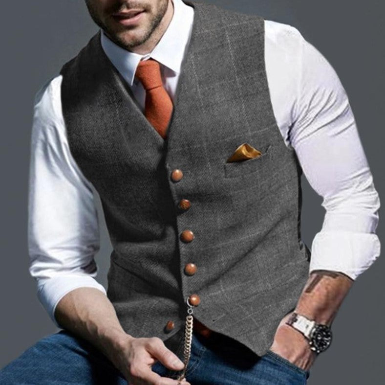 Men’s waistcoat with a fitted cut and stylish details - J&B; - 4 - London-stylehouse.com