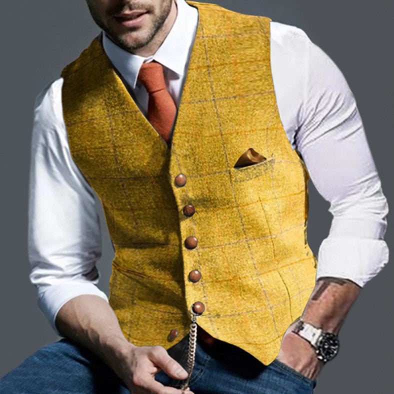 Men’s waistcoat with a fitted cut and stylish details - J&B; - 5 - London-stylehouse.com