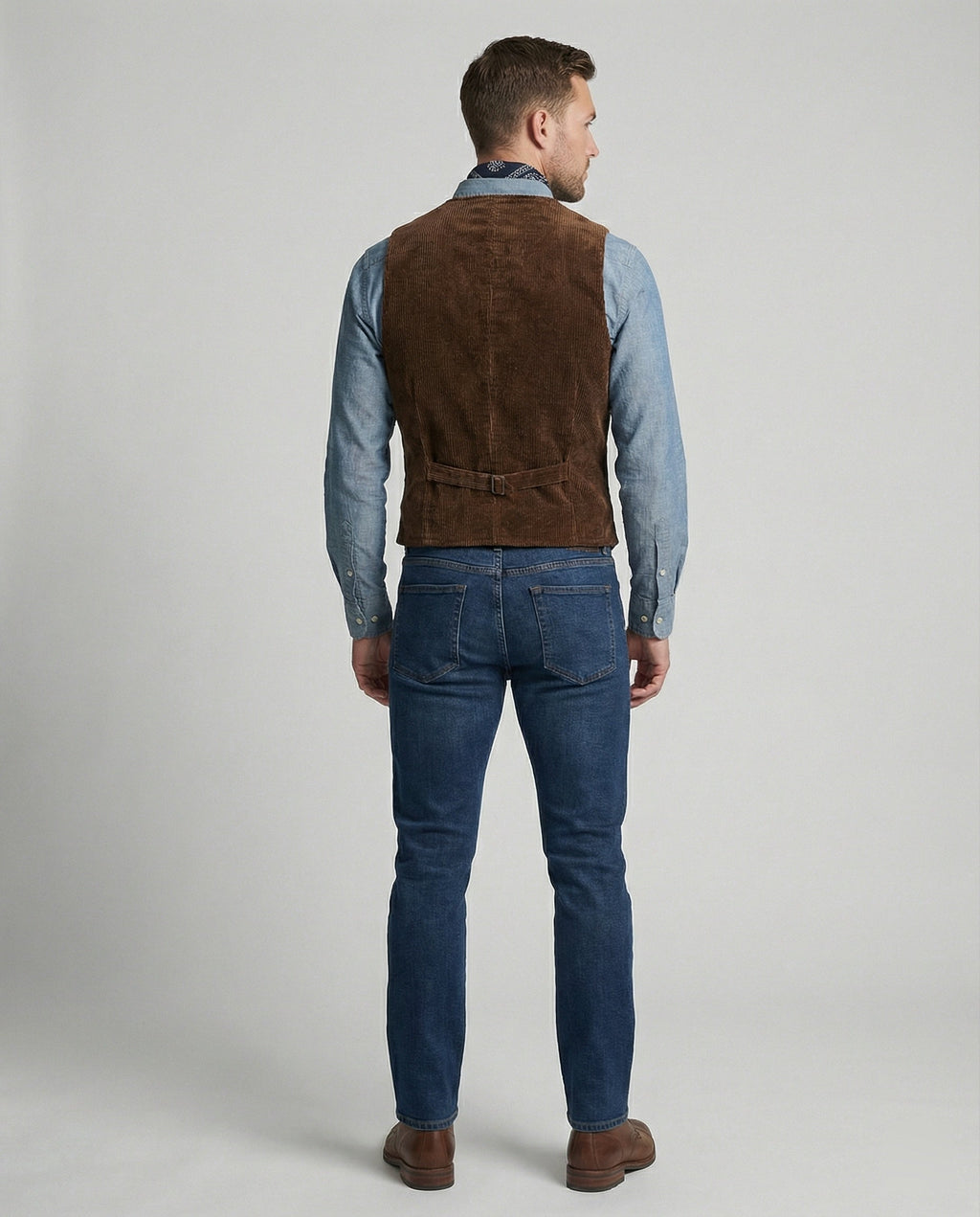 Classic men’s corduroy waistcoat with pockets - J&B; - 4 - London-stylehouse.com