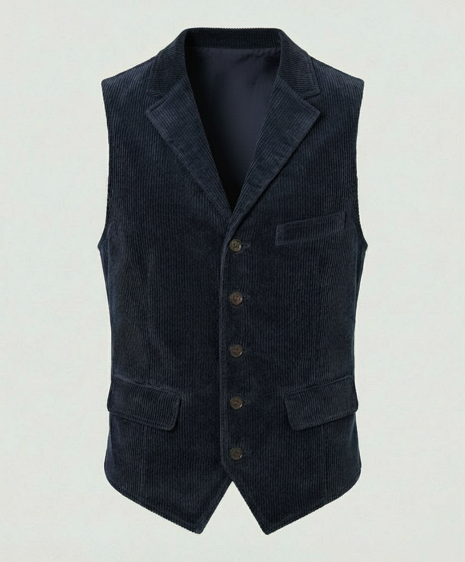 Classic men’s corduroy waistcoat with pockets - J&B; - 7 - London-stylehouse.com
