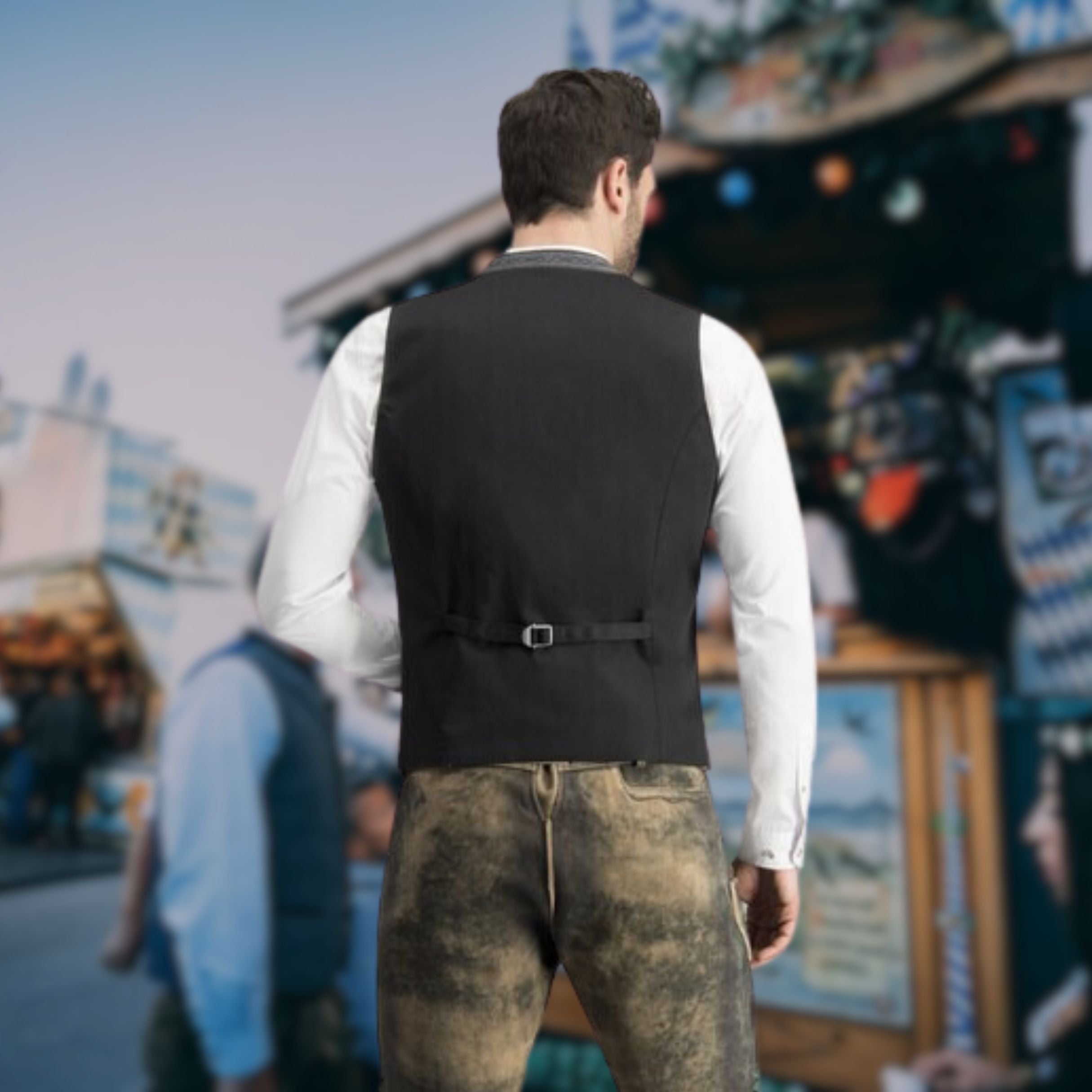 Men’s waistcoat with button placket and fitted cut - J&B; - 2 - London-stylehouse.com