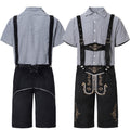 Men's leather trousers set with embroidery and a checked shirt - J&B; - 6 - London-stylehouse.com