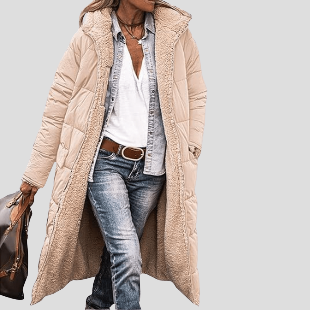 Long women’s winter coat with reversible design and teddy lining - J&B; - 6 - London-stylehouse.com