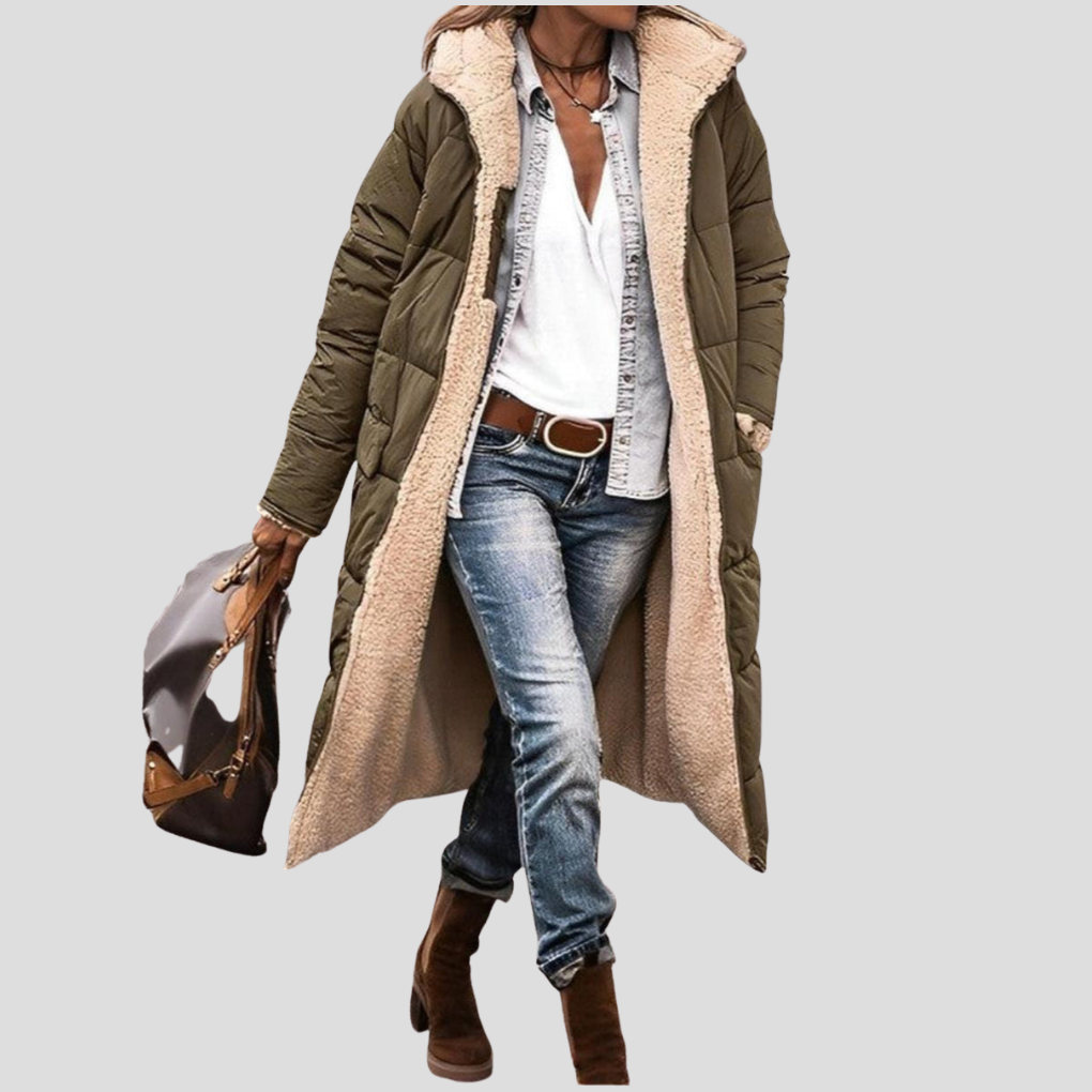 Long women’s winter coat with reversible design and teddy lining - J&B; - 7 - London-stylehouse.com