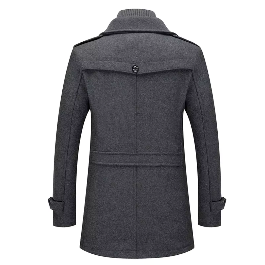 Men's Peacoat with Structured Fit and Stylish Collar | L&S - 7 - London-stylehouse.com