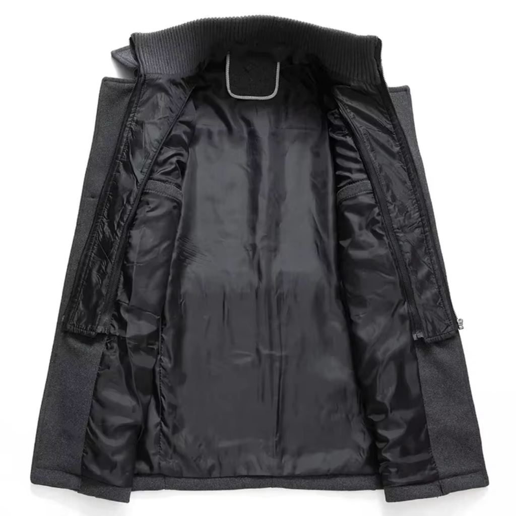 Men's Peacoat with Structured Fit and Stylish Collar | L&S - 8 - London-stylehouse.com
