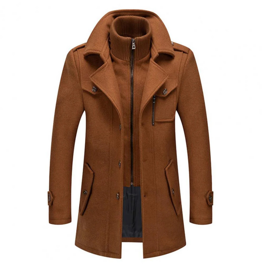 Men's Peacoat with Structured Fit and Stylish Collar | L&S - 9 - London-stylehouse.com