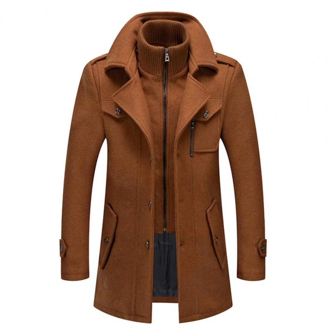 Men's Peacoat with Structured Fit and Stylish Collar | L&S - 9 - London-stylehouse.com
