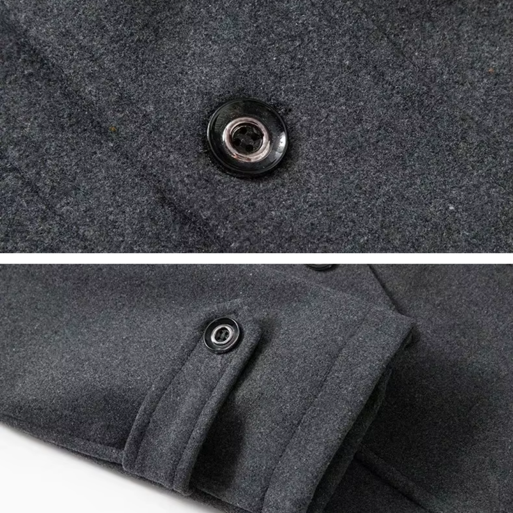 Men's Peacoat with Structured Fit and Stylish Collar | L&S - 12 - London-stylehouse.com
