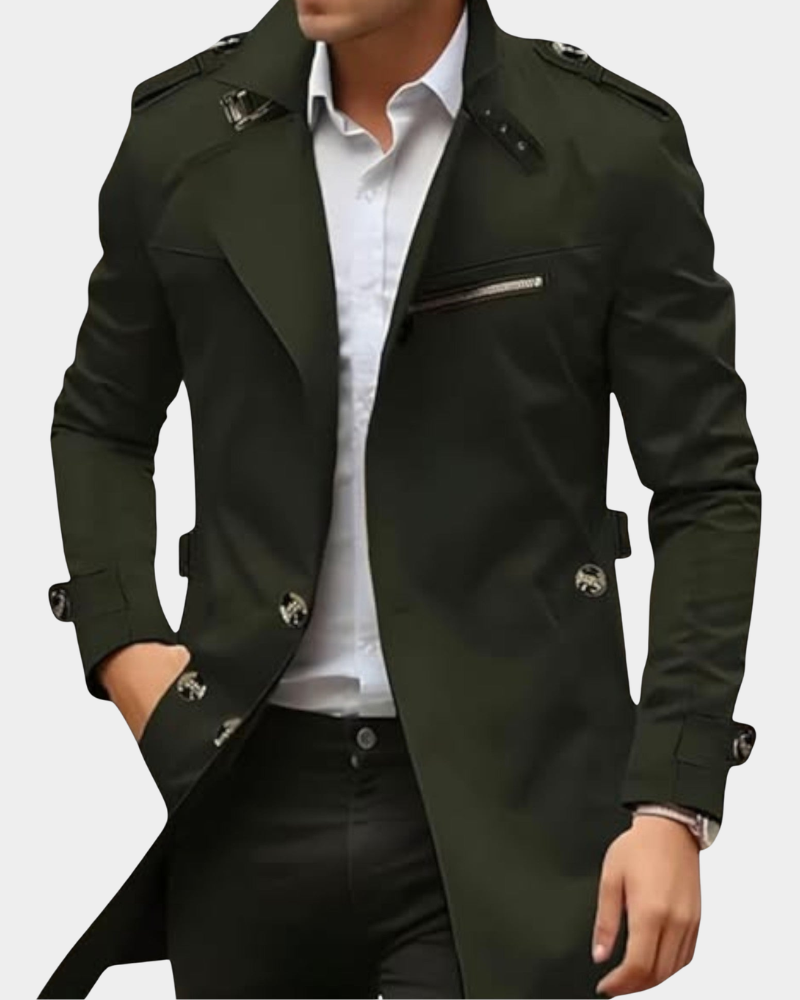 Men’s trench coat, tailored fit, stylish with practical details - J&B; - 2 - London-stylehouse.com