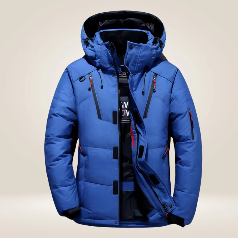 Men's Insulated Jacket with Adjustable Hood | L&S - 1 - London-stylehouse.com