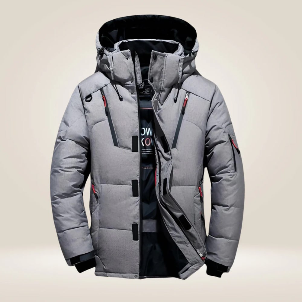 Men's Insulated Jacket with Adjustable Hood | L&S - 2 - London-stylehouse.com