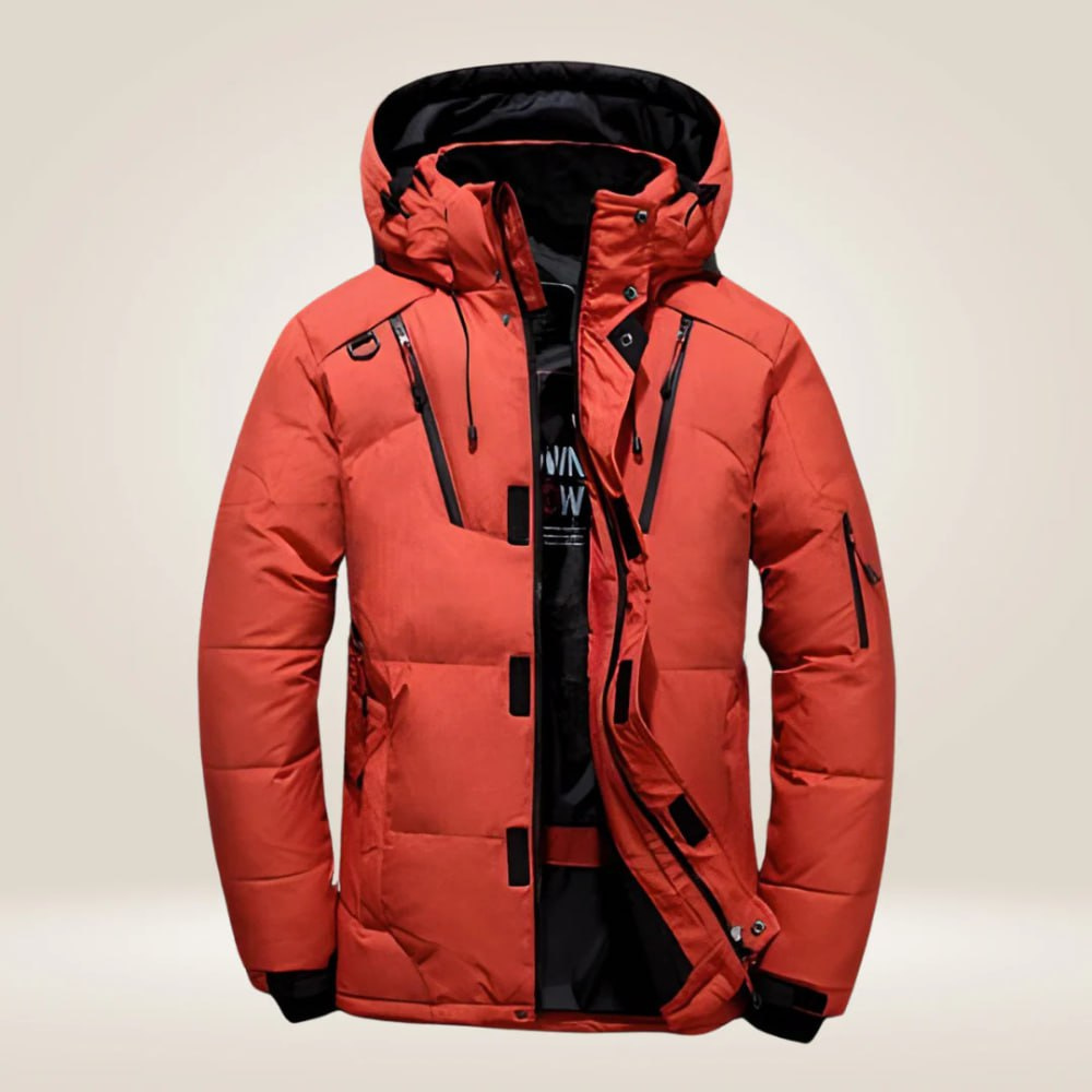 Men's Insulated Jacket with Adjustable Hood | L&S - 3 - London-stylehouse.com