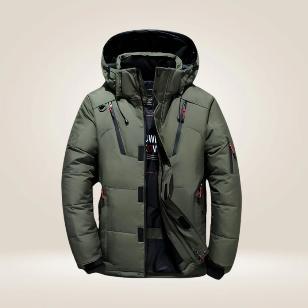 Men's Insulated Jacket with Adjustable Hood | L&S - 4 - London-stylehouse.com