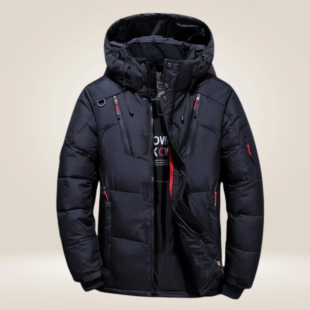 Men's Insulated Jacket with Adjustable Hood | L&S - 5 - London-stylehouse.com