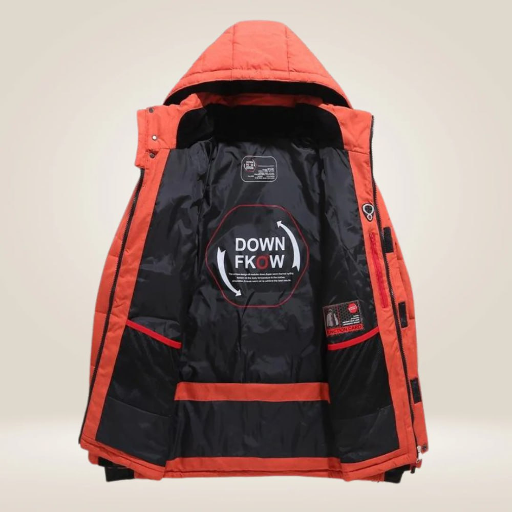 Men's Insulated Jacket with Adjustable Hood | L&S - 6 - London-stylehouse.com