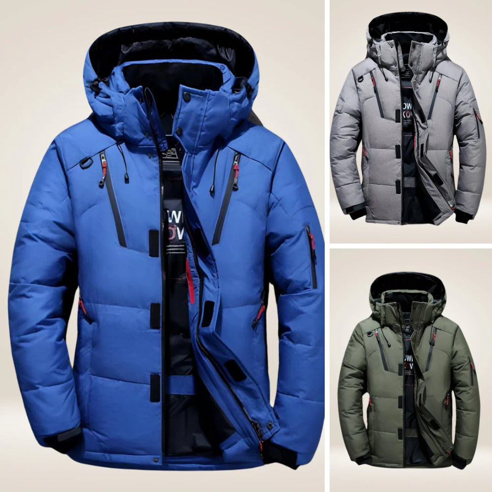 Men's Insulated Jacket with Adjustable Hood | L&S - 13 - London-stylehouse.com