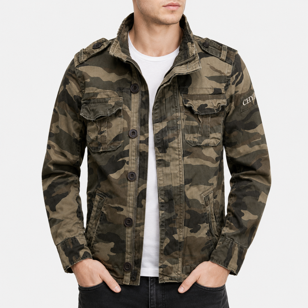 Men's utility jacket with structured fit and practical pockets | L&S - 3 - London-stylehouse.com
