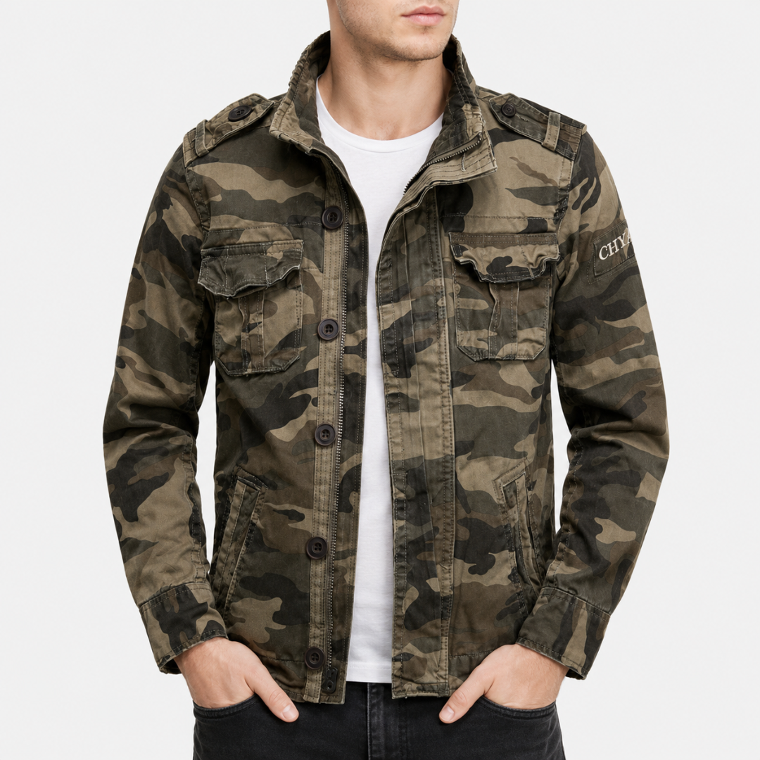 Men's utility jacket with structured fit and practical pockets | L&S - 3 - London-stylehouse.com