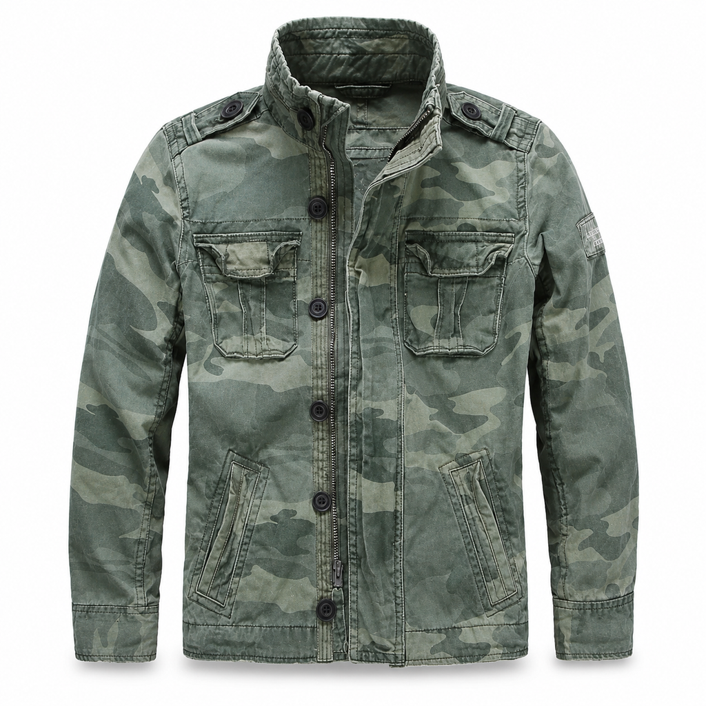 Men's utility jacket with structured fit and practical pockets | L&S - 7 - London-stylehouse.com