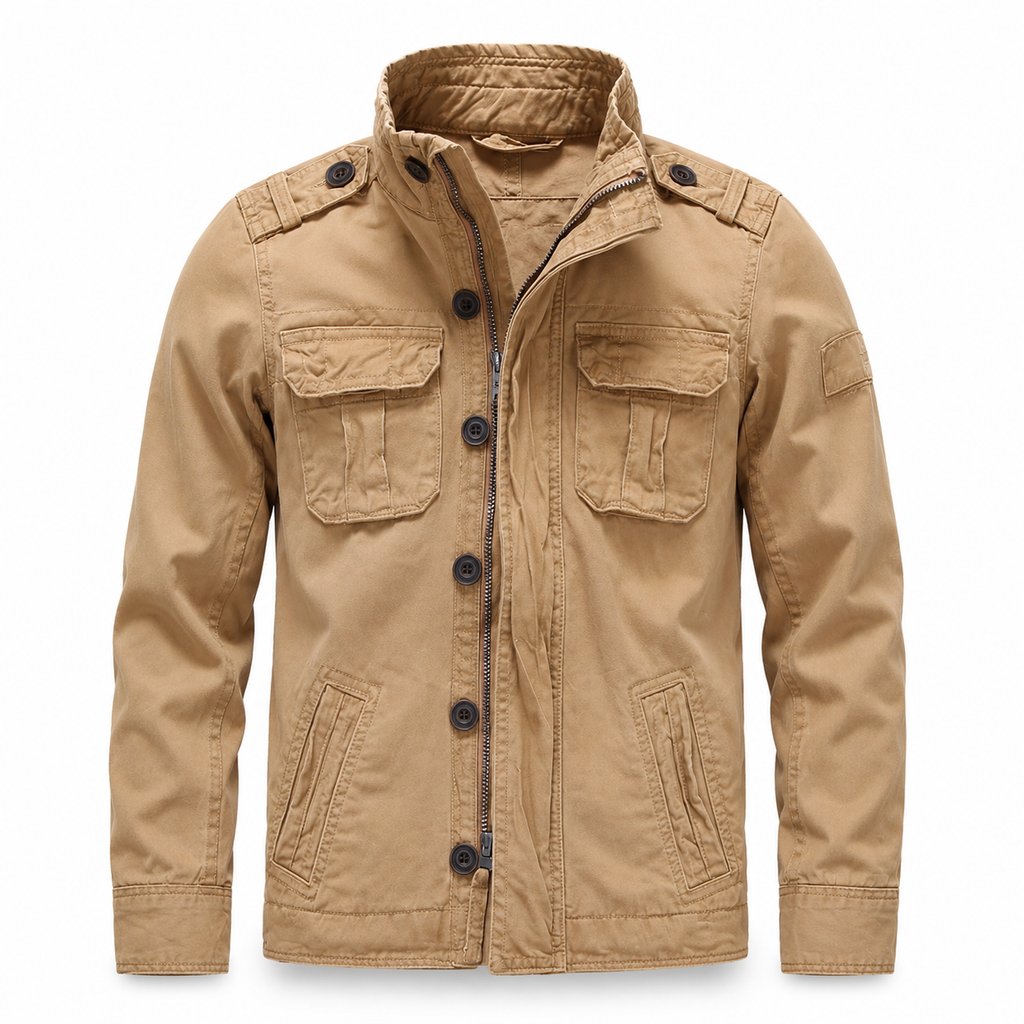 Men's utility jacket with structured fit and practical pockets | L&S - 9 - London-stylehouse.com