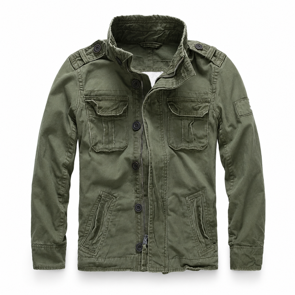 Men's utility jacket with structured fit and practical pockets | L&S - 10 - London-stylehouse.com