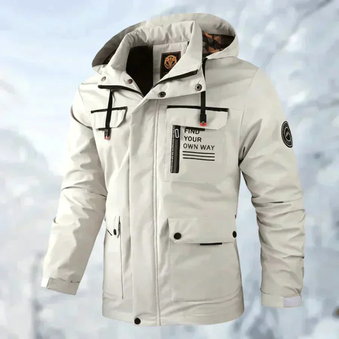 Men's Winter Jacket with Detachable Hood & Functional Pockets | L&S - 5 - London-stylehouse.com