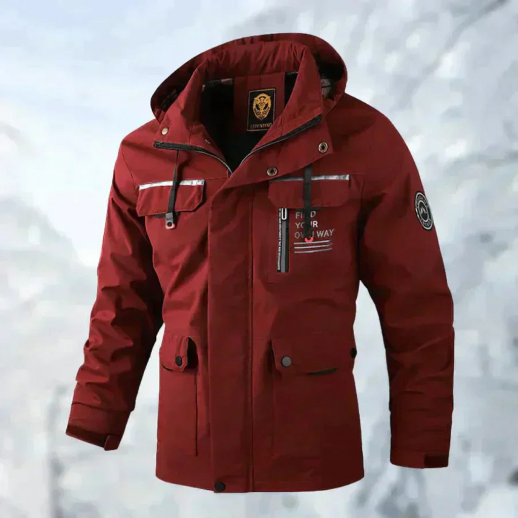 Men's Winter Jacket with Detachable Hood & Functional Pockets | L&S - 8 - London-stylehouse.com