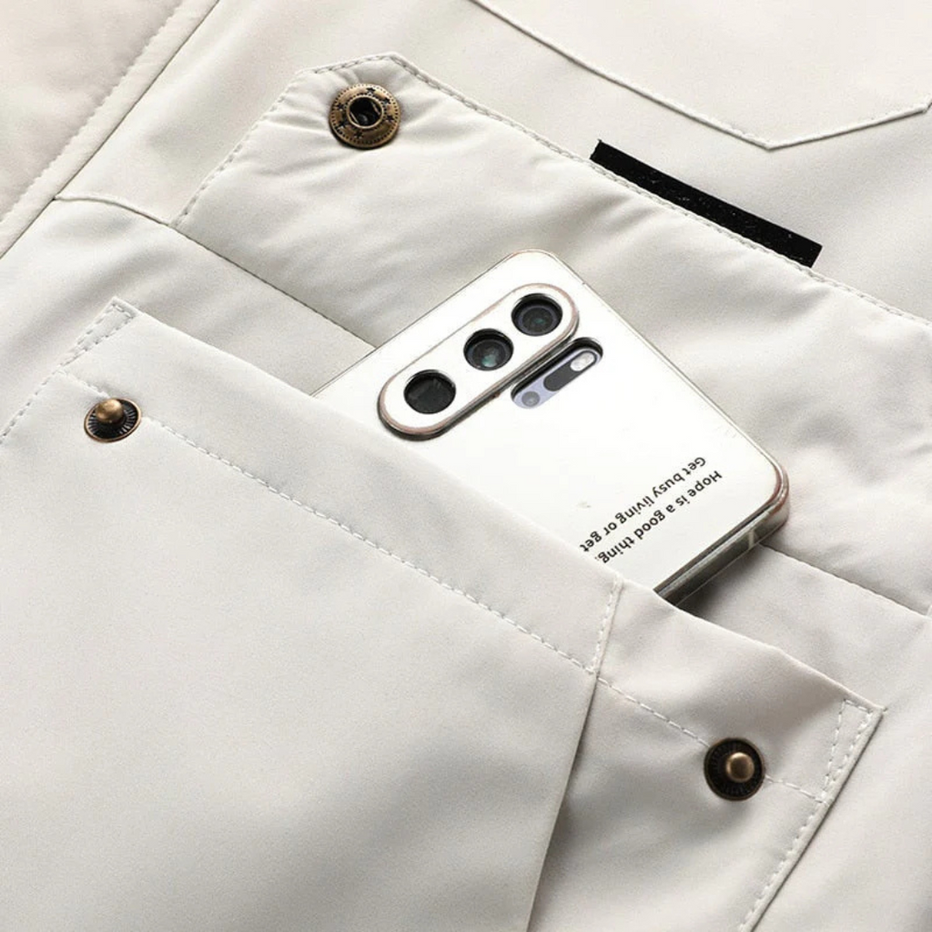 Men's Winter Jacket with Detachable Hood & Functional Pockets | L&S - 10 - London-stylehouse.com