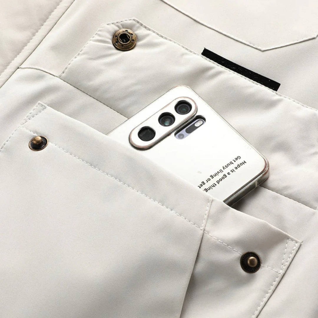 Men's Winter Jacket with Detachable Hood & Functional Pockets | L&S - 10 - London-stylehouse.com