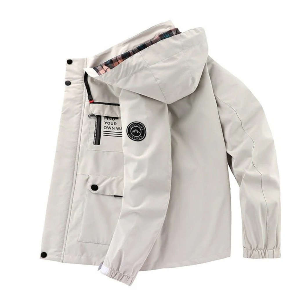 Men's Winter Jacket with Detachable Hood & Functional Pockets | L&S - 12 - London-stylehouse.com