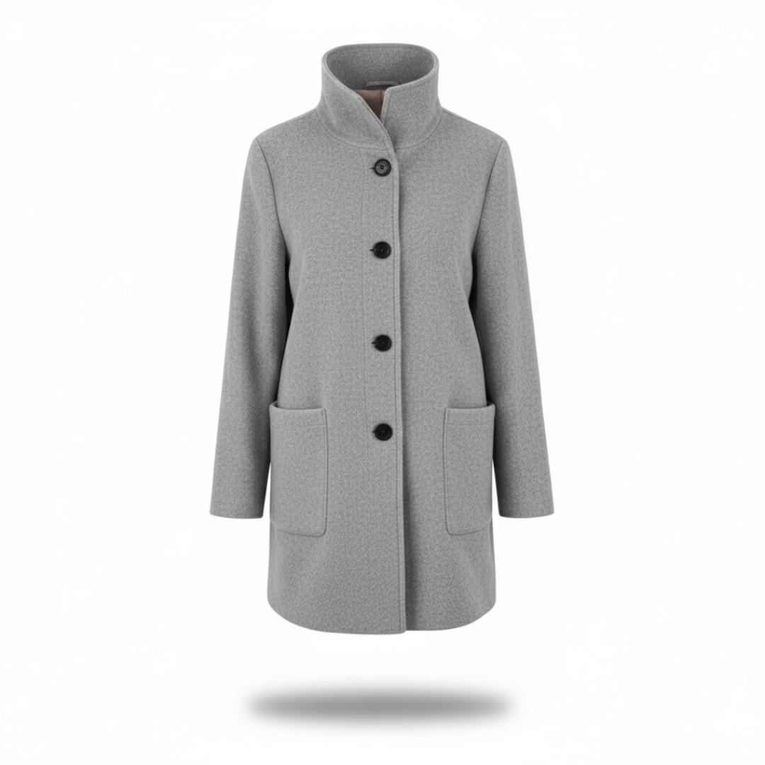 Women's coat in a chic longline cut with practical pockets | L&S - 2 - London-stylehouse.com