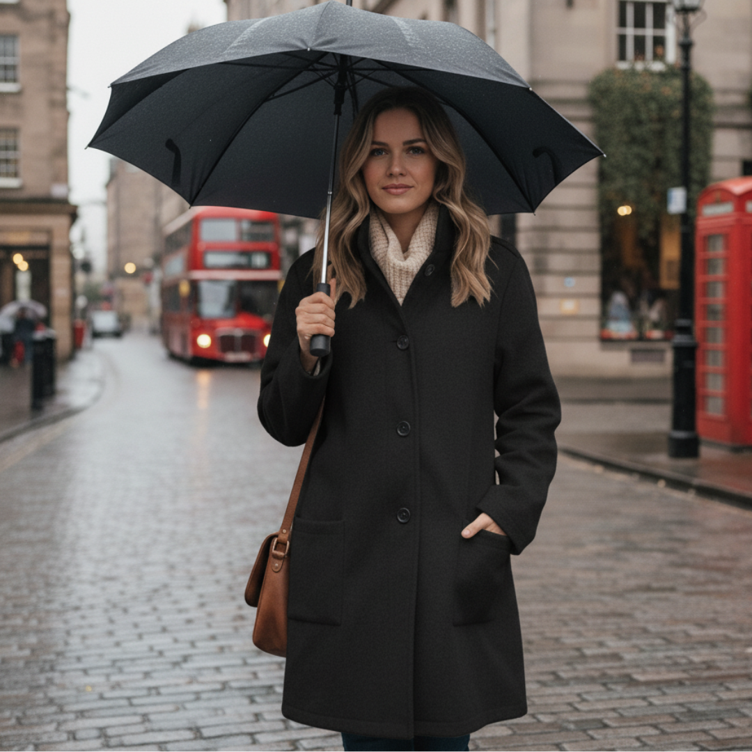 Women's coat in a chic longline cut with practical pockets | L&S - 4 - London-stylehouse.com