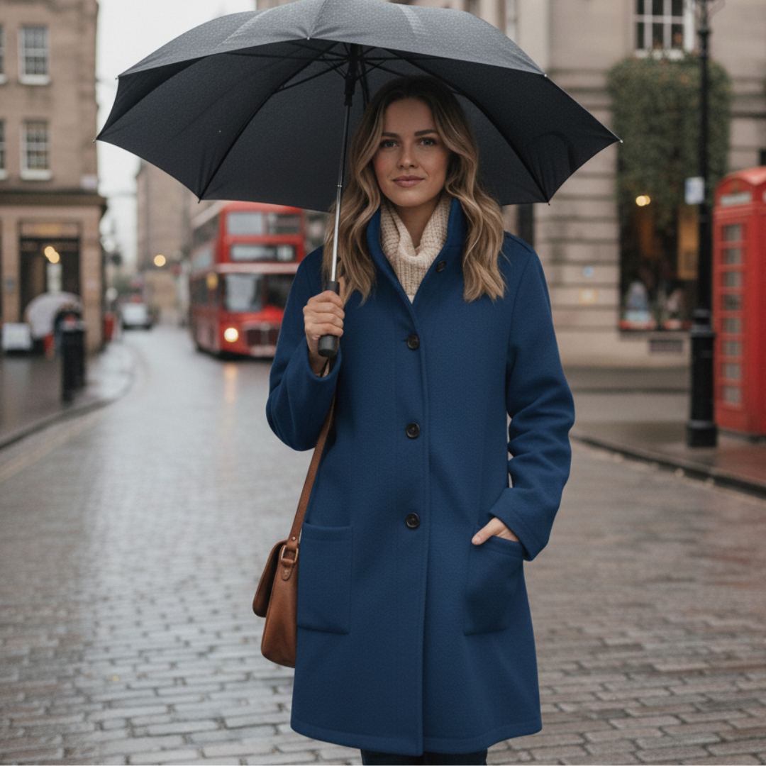 Women's coat in a chic longline cut with practical pockets | L&S - 10 - London-stylehouse.com