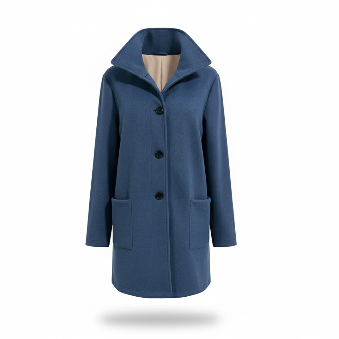 Women's coat in a chic longline cut with practical pockets | L&S - 11 - London-stylehouse.com