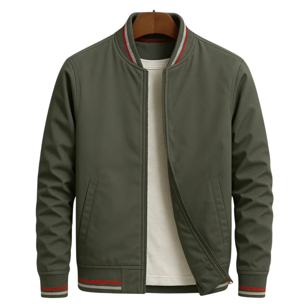 Men’s bomber jacket with a sporty look and practical stripes - J&B; - 6 - London-stylehouse.com