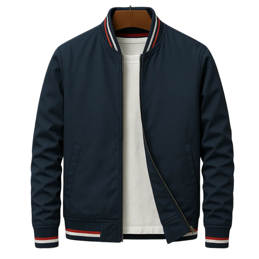 Men’s bomber jacket with a sporty look and practical stripes - J&B; - 7 - London-stylehouse.com