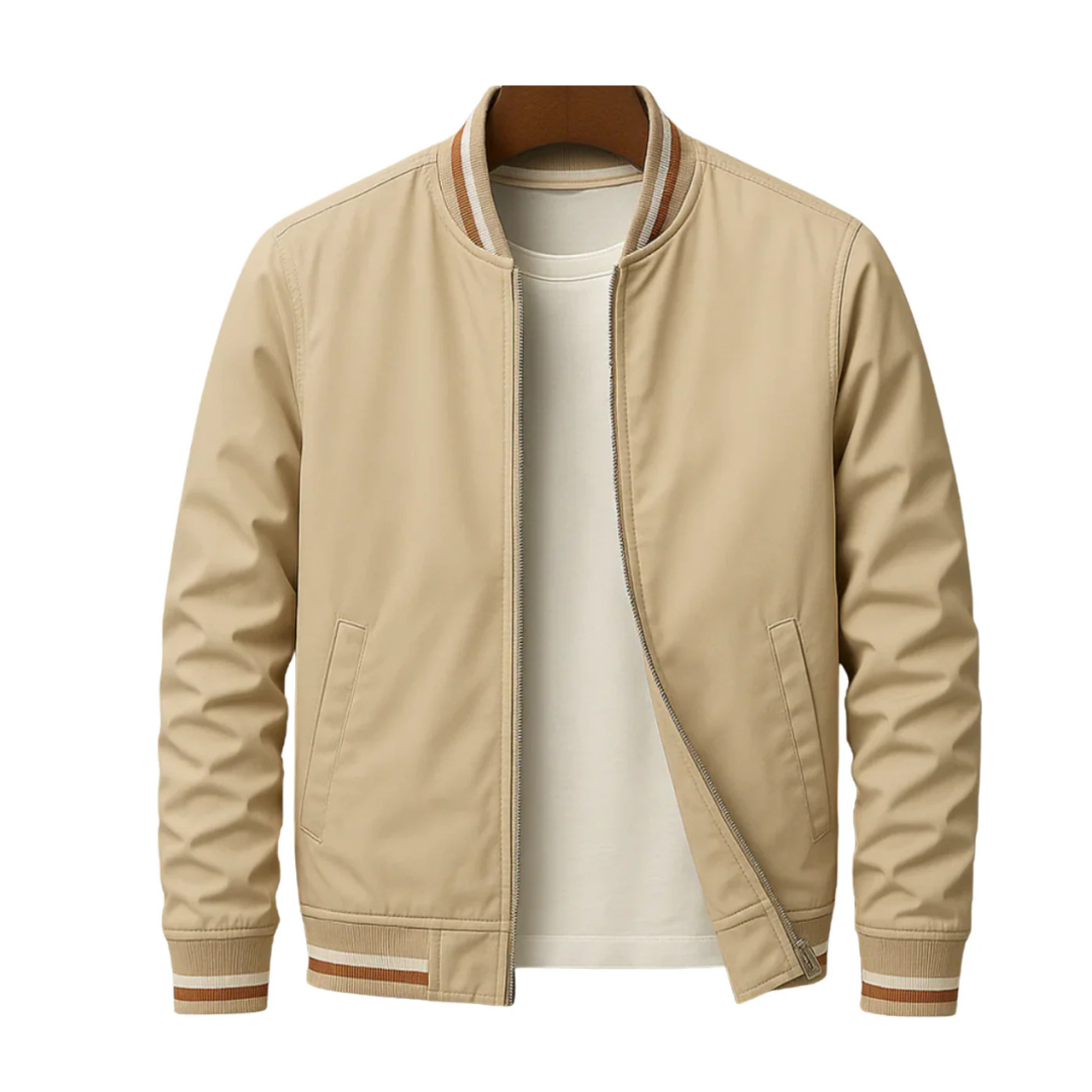 Men’s bomber jacket with a sporty look and practical stripes - J&B; - 9 - London-stylehouse.com