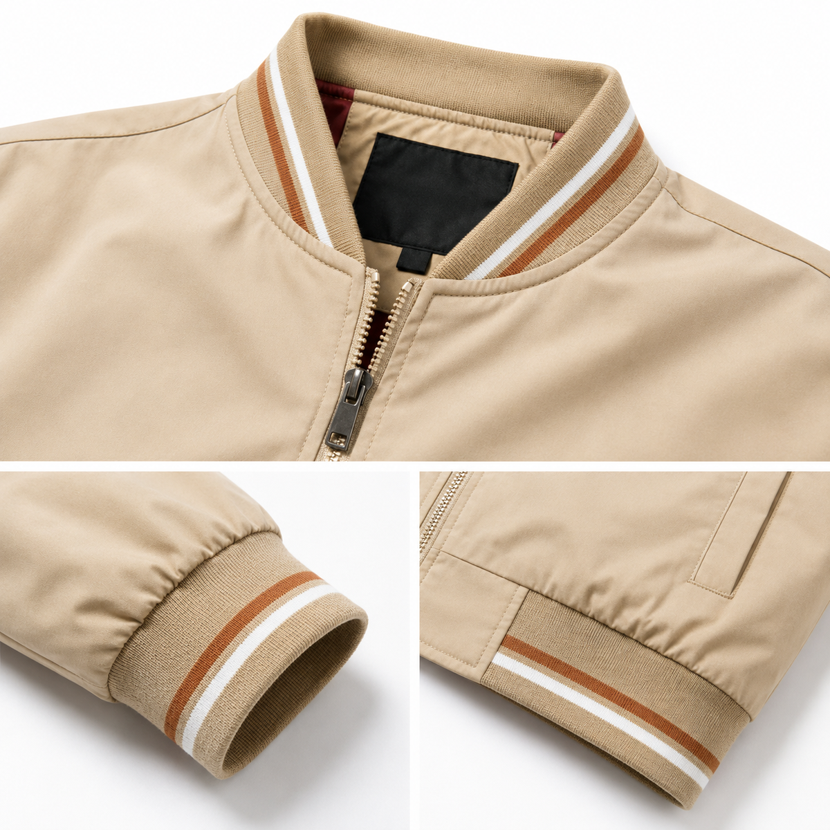 Men’s bomber jacket with a sporty look and practical stripes - J&B; - 10 - London-stylehouse.com