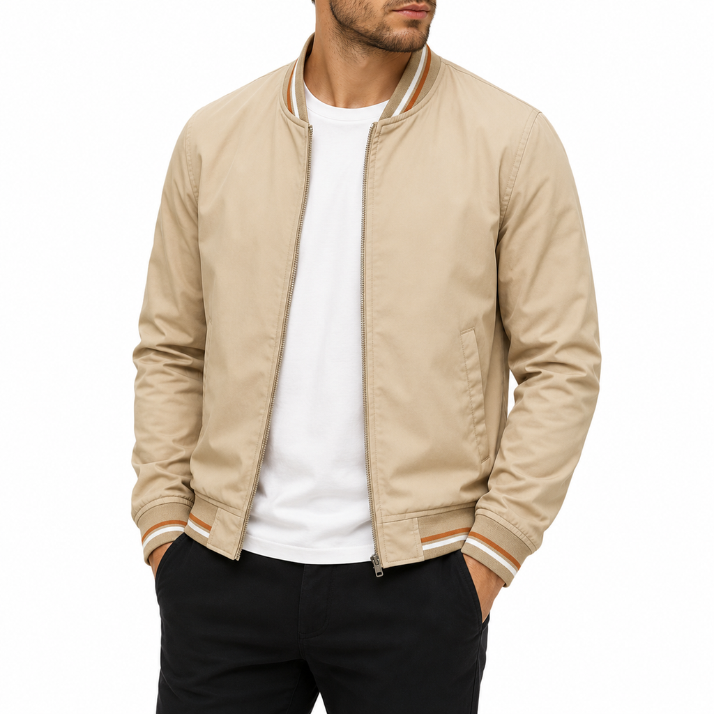Men’s bomber jacket with a sporty look and practical stripes - J&B; - 11 - London-stylehouse.com