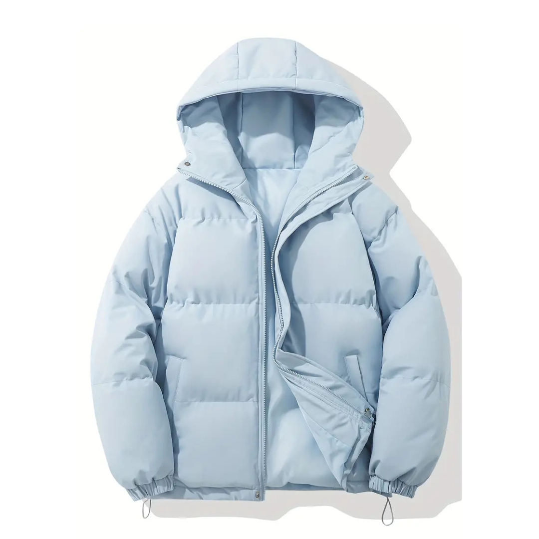 Women's quilted jacket with hood and zip | L&S - 8 - London-stylehouse.com